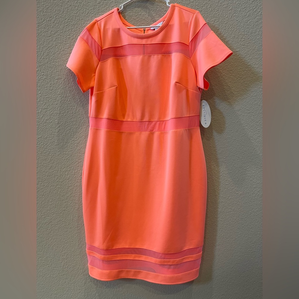 Boutique 1X light orange dress with tags
